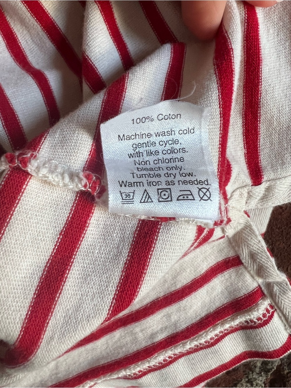 J. Crew White Long Sleeve Boatneck Tee Red Stripes 100% Cotton Preppy Size XL - Picture 3 of 8